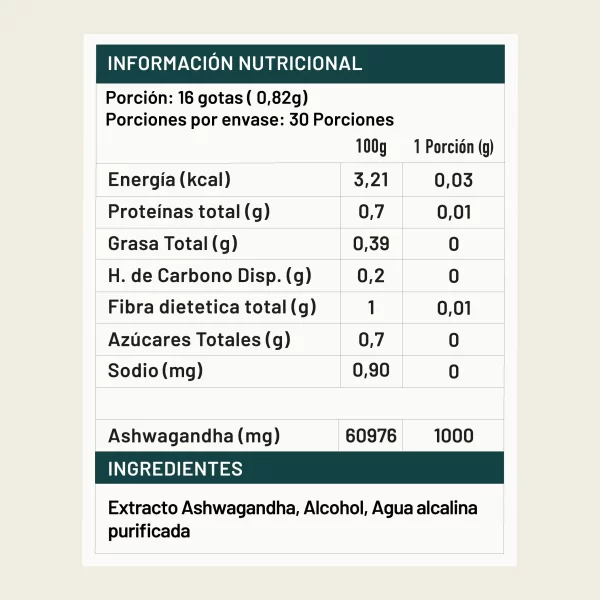 Extracto Ashwagandha 30 ML - Imagen 2